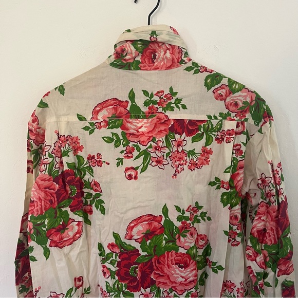 Vintage Betsey Johnson Cabbage Rose Shirt Dress - Picture 9 of 11
